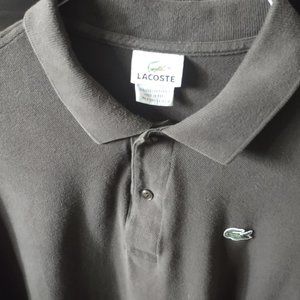 Lacoste polo men's short sleeve brown waffle knit size XL